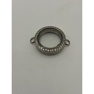 Origami Owl Floating Locket Bracelet Face Womens Medium Silver Rhinestone